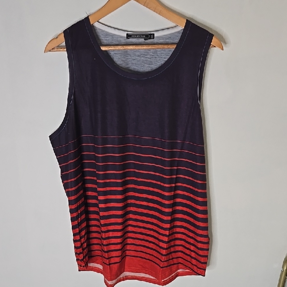 Navy and Red Striped Tank Top